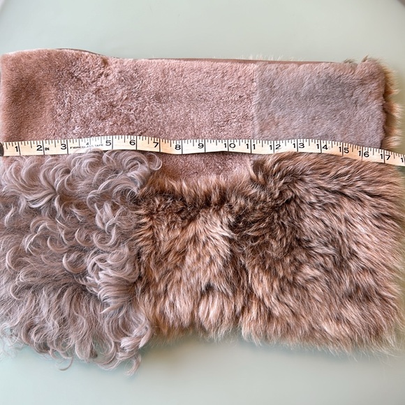 GENUINE SHEARLING PATCHWORK CLUTCH BAG-LARGE SLOUCHY MADE IN THE UK - Picture 6 of 10